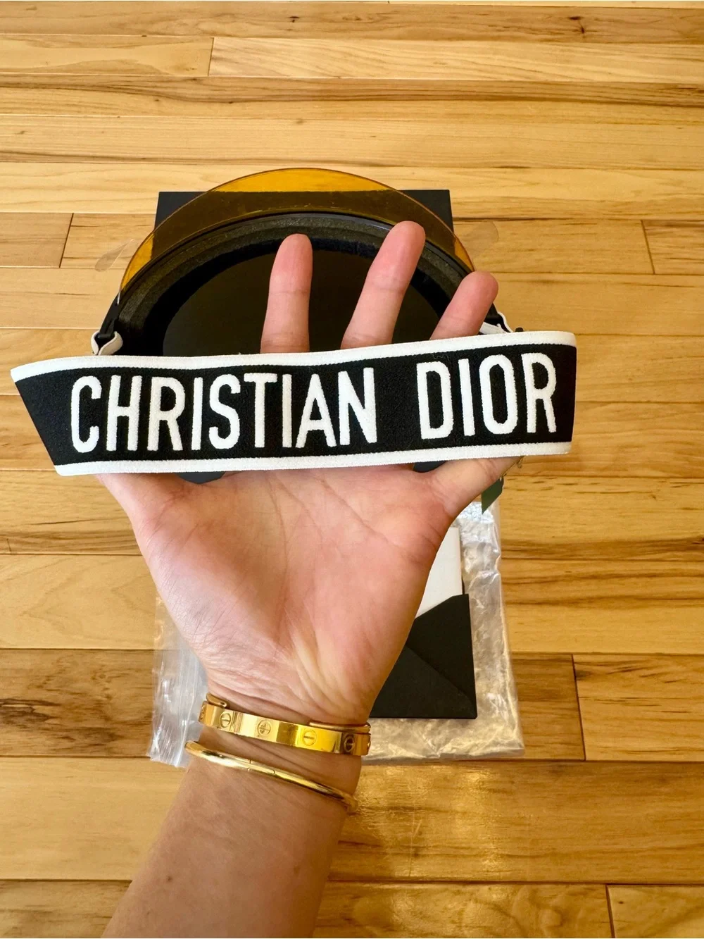 Brand new Dior J'ADIOR Visor Gold Mirror Shield with tag and box